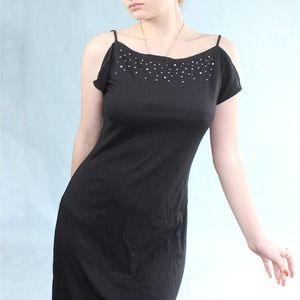 Vintage Y2k Deadstock NWT Black mini dress by Taboo